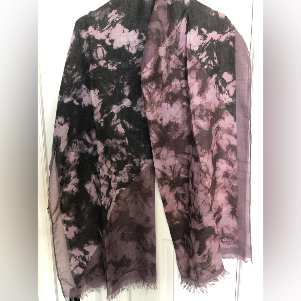 Floral Black and Pink Scarf